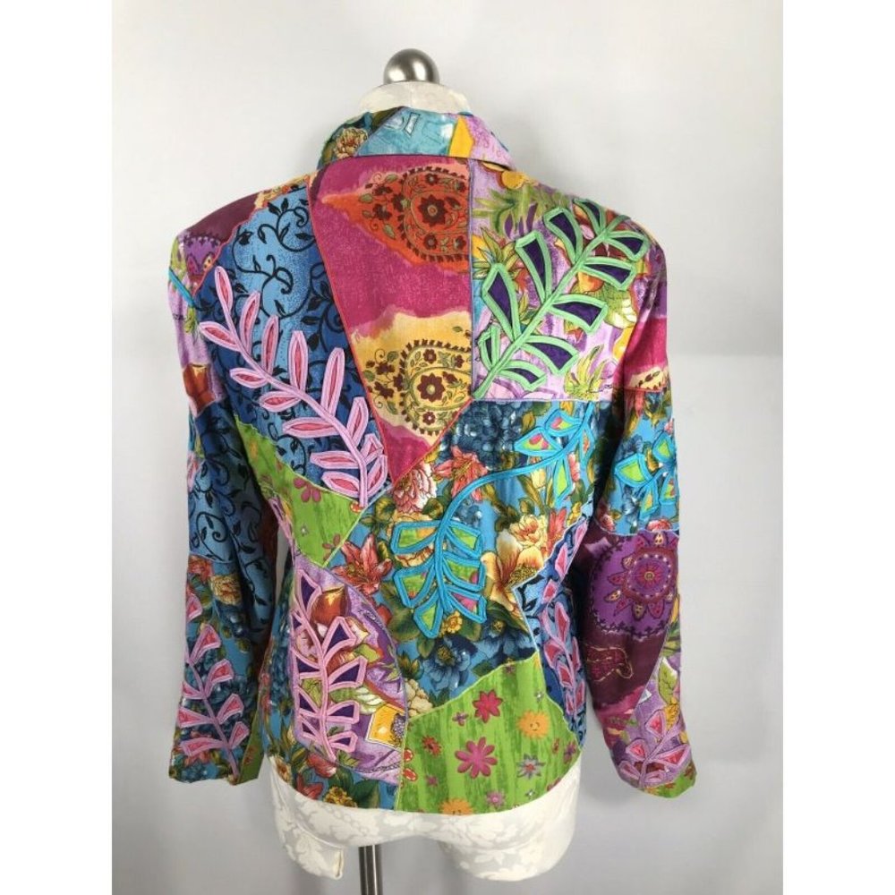 Sandy Starkman M Jacket Patchwork Floral 90s Bold - image 7